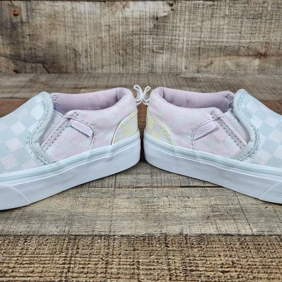 Vans Classic Slip On Checkered Toddler Sz 11 Colorful Casual Sneakers  School - Picture 4 of 9